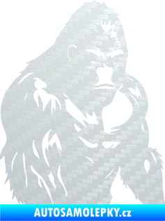 Samolepka Gorila 004 pravá 3D karbon bílý
