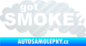Samolepka Got smoke? nápis diesel dým 3D karbon bílý