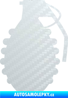 Samolepka Granát 002 pravá 3D karbon bílý