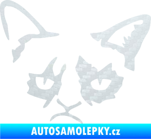 Samolepka Grumpy cat 001 levá 3D karbon bílý