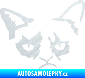 Samolepka Grumpy cat 001 pravá 3D karbon bilý