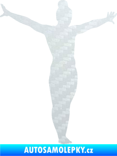 Samolepka Gymnastka 002 pravá 3D karbon bílý