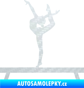 Samolepka Gymnastka 003 levá kladina 3D karbon bílý