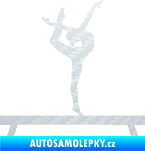 Samolepka Gymnastka 003 pravá kladina 3D karbon bílý