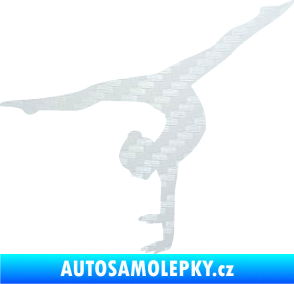 Samolepka Gymnastka 005 levá 3D karbon bílý