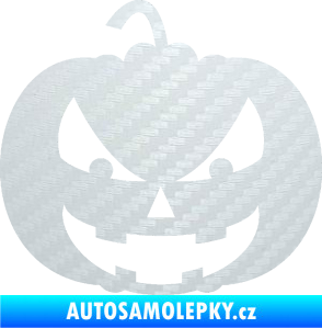 Samolepka Halloween 016 levá dýně 3D karbon bílý