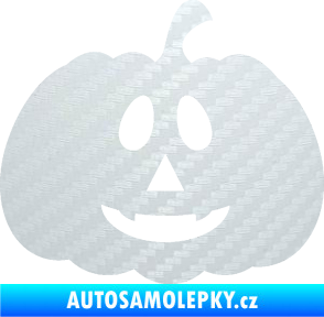 Samolepka Halloween 017 pravá dýně 3D karbon bílý
