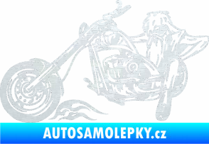 Samolepka Harley 001 levá 3D karbon bílý