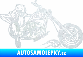Samolepka Harley 001 pravá 3D karbon bílý