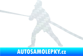 Samolepka Hasič 009 levá 3D karbon bílý