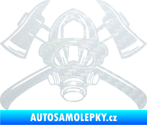 Samolepka Hasič 014 3D karbon bílý