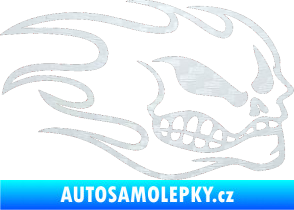 Samolepka Head - lebka- pravá 3D karbon bílý