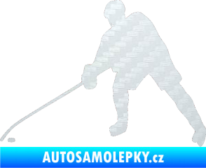 Samolepka Hokejista 002 levá 3D karbon bílý