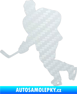 Samolepka Hokejista 009 levá 3D karbon bílý