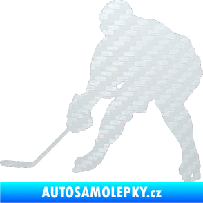 Samolepka Hokejista 016 levá 3D karbon bílý