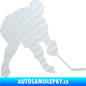Samolepka Hokejista 016 pravá 3D karbon bílý