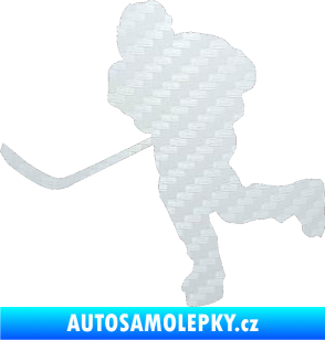Samolepka Hokejista 017 levá 3D karbon bílý