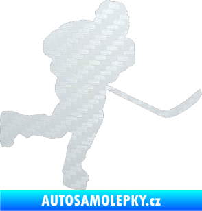 Samolepka Hokejista 017 pravá 3D karbon bílý