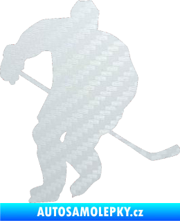 Samolepka Hokejista 020 levá 3D karbon bílý