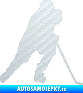 Samolepka Hokejista 023 pravá 3D karbon bílý