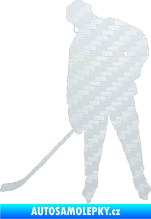Samolepka Hokejista 024 levá 3D karbon bílý