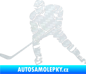 Samolepka Hokejista 026 levá 3D karbon bílý