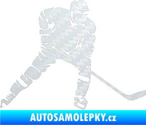 Samolepka Hokejista 026 pravá 3D karbon bílý