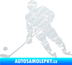 Samolepka Hokejista 027 levá 3D karbon bílý