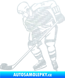 Samolepka Hokejista 029 levá 3D karbon bílý