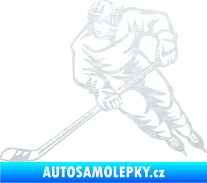 Samolepka Hokejista 030 levá 3D karbon bílý