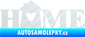 Samolepka Home nápis s domečkem 3D karbon bílý