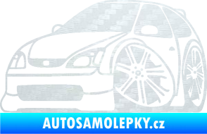 Samolepka Honda Civic karikatura levá 3D karbon bílý