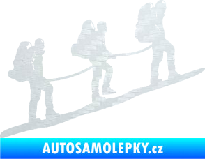 Samolepka Horolezci pravá 3D karbon bílý