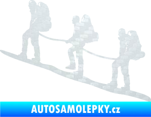 Samolepka Horolezci levá 3D karbon bílý