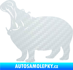 Samolepka Hroch 002 levá 3D karbon bílý
