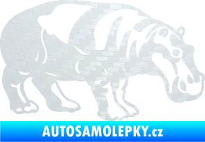 Samolepka Hroch 003 pravá 3D karbon bílý