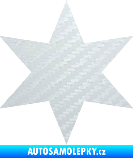 Samolepka Hvězda 002 3D karbon bílý