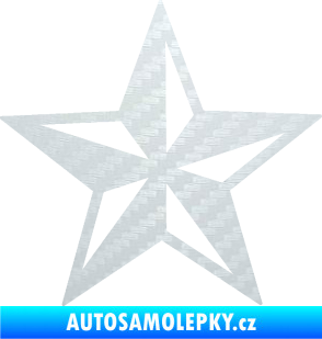 Samolepka Hvězda námořní 3D karbon bílý