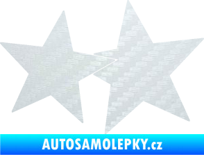 Samolepka Hvězdy 002 pravá spojené 3D karbon bílý