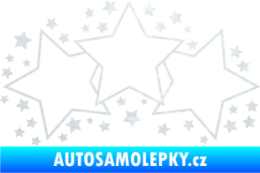 Samolepka Hvězdy a hvězdičky dekor 3D karbon bílý