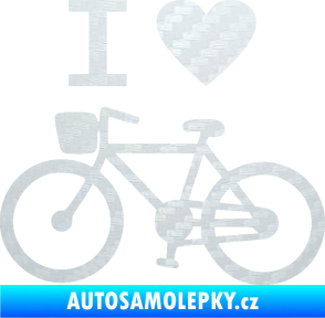 Samolepka I love cycling levá 3D karbon bílý