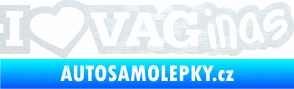 Samolepka I Love vaginas 3D karbon bílý
