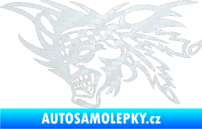 Samolepka Indián 001 levá 3D karbon bílý