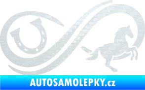 Samolepka Infinity 005 pravá koník s podkovou 3D karbon bílý