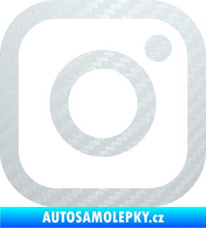 Samolepka Instagram logo 3D karbon bilý