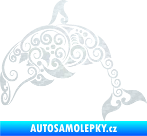 Samolepka Interiér 015 levá delfín 3D karbon bílý