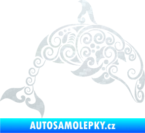 Samolepka Interiér 015 pravá delfín  3D karbon bílý