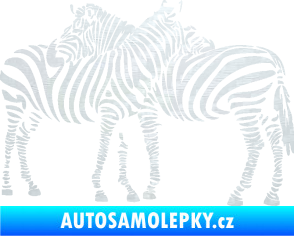 Samolepka Interiér 019 levá zebry 3D karbon bílý