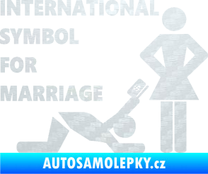 Samolepka International symbol for marriage 3D karbon bílý