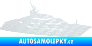 Samolepka Jachta 003 pravá 3D karbon bílý